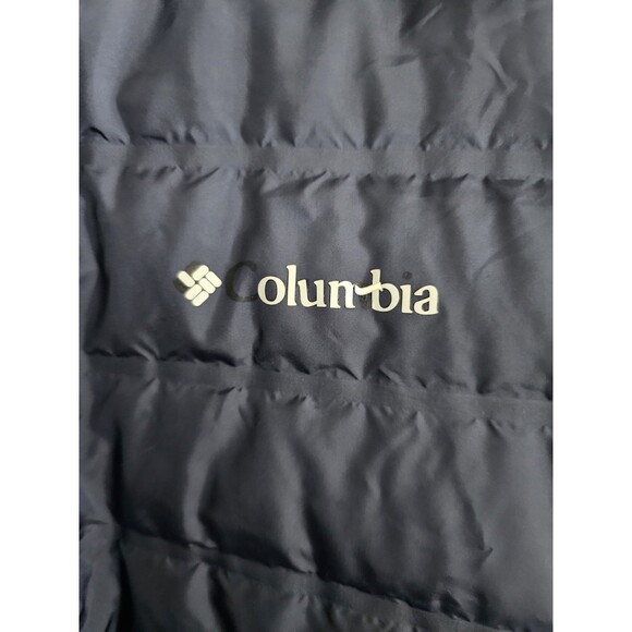 Columbia Coat Womens XL Long Puffer Hooded Down Jacket Navy Full Zip Winter - Picture 3 of 11